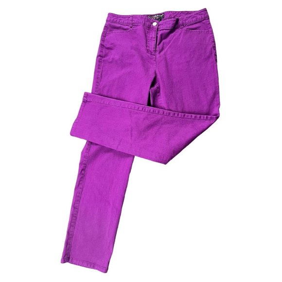 Women's Peck & Peck Stretchy Pink/Fuchsia Jeans, Size 10 (e18) - Picture 1 of 8